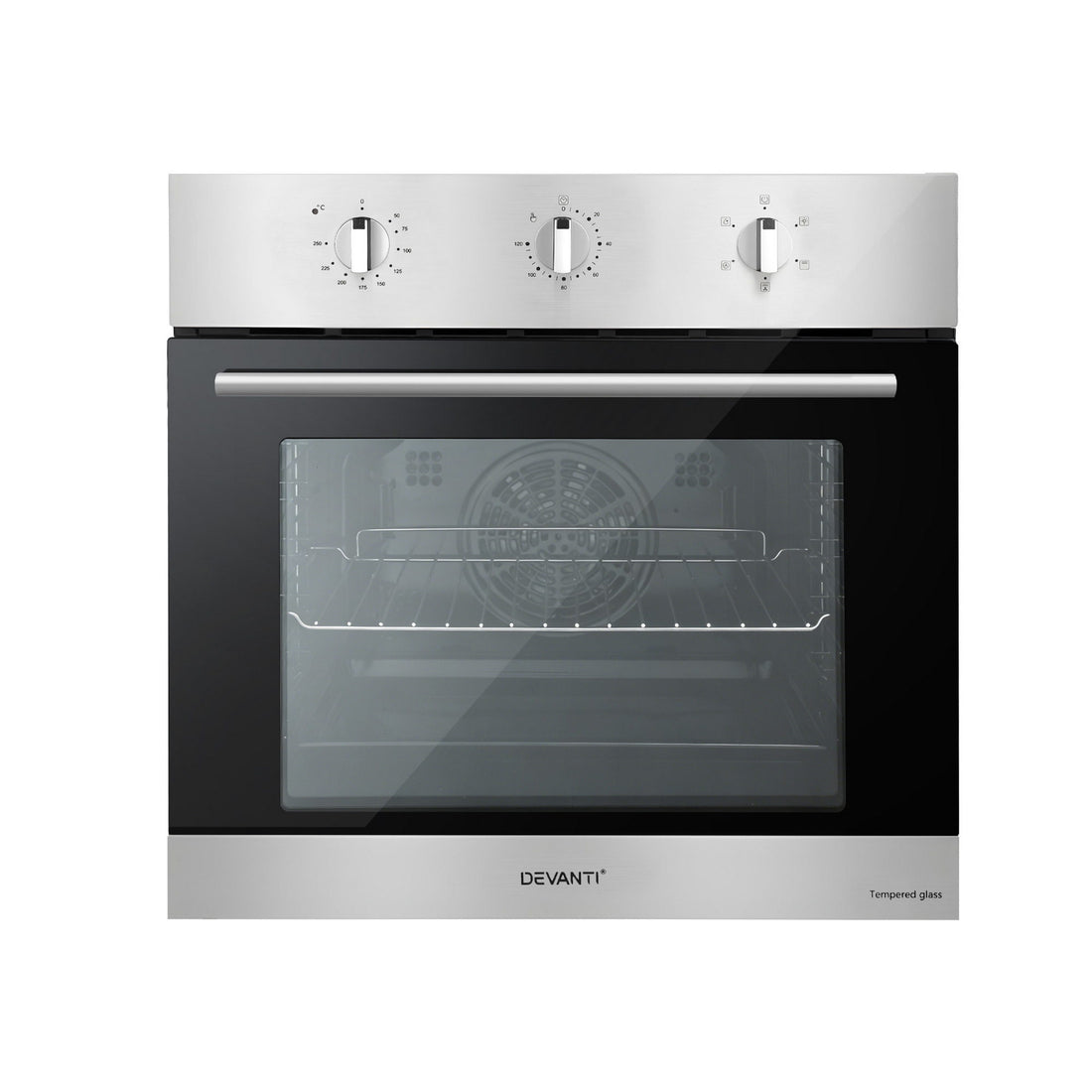 Devanti 60cm Electric Built In Wall Oven Stainless Steel 70L Silver-Appliances > Kitchen Appliances > Ovens-PEROZ Accessories