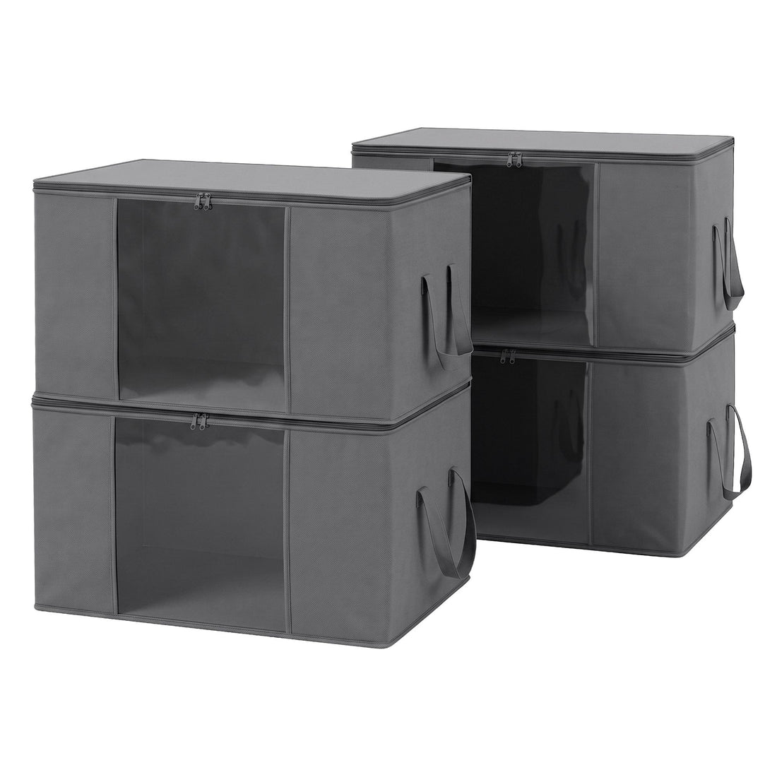 Artiss Blanket Storage Bags Box X4 Clothes Quilt Container 84L Organiser Grey-Home &amp; Garden > Storage > Clothing &amp; Wardrobe Storage-PEROZ Accessories