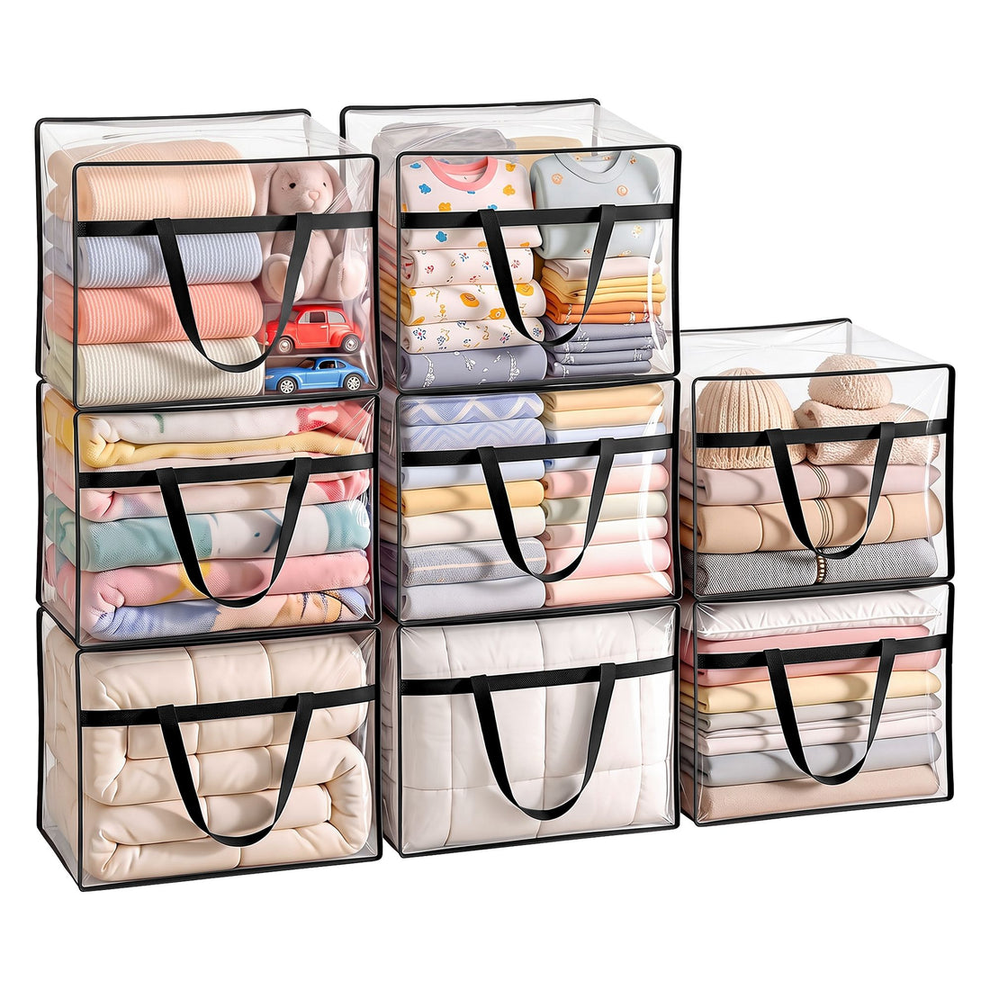 Artiss Blanket Storage Bags 8Pcs 40L PVC Box Clothes Doona Moving Organiser-Home &amp; Garden > Storage > Clothing &amp; Wardrobe Storage-PEROZ Accessories