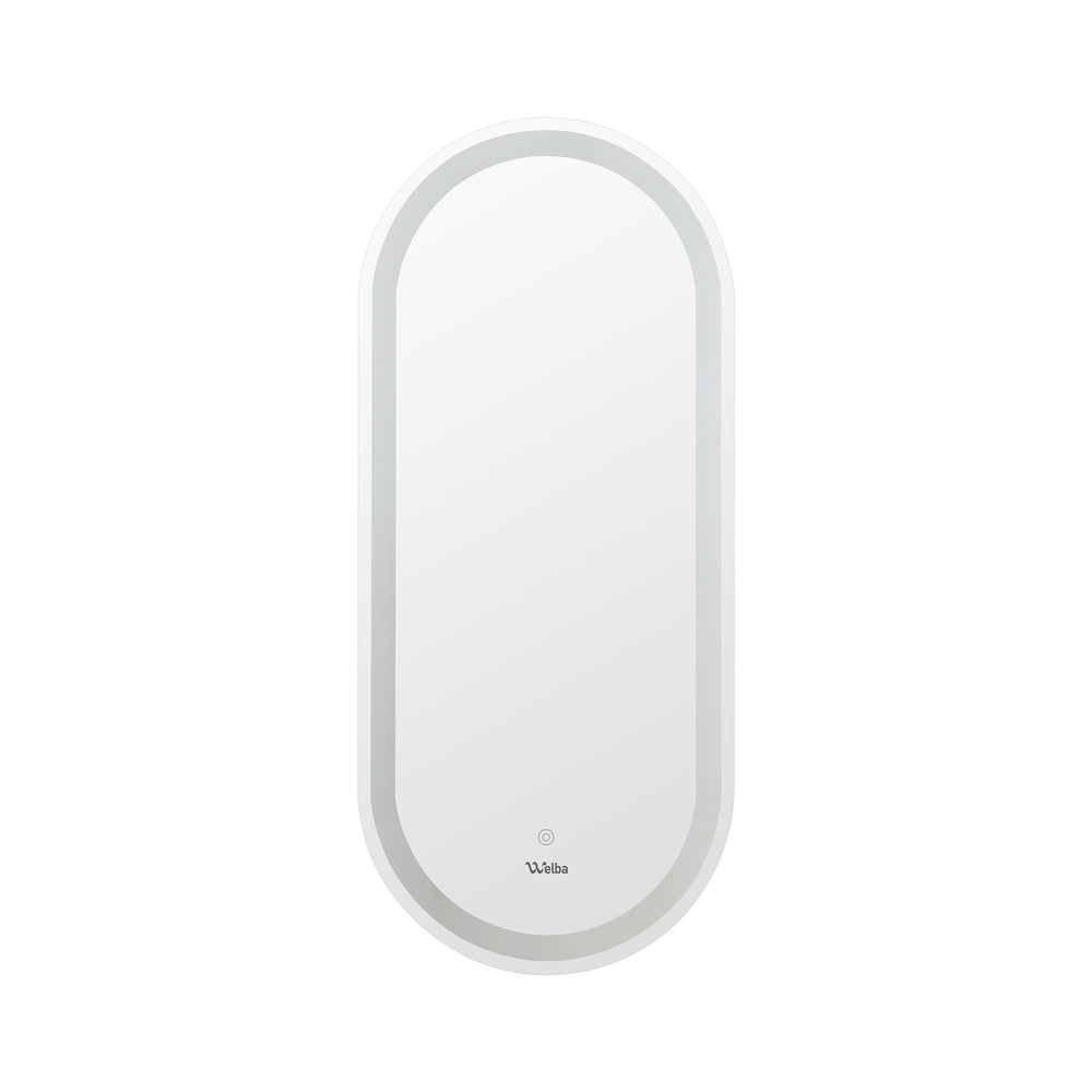 Oikiture Oval Bathroom LED Mirror 45 x 100cm Wall Mirror Makeup Vanity Mirror-Bathroom Mirrors-PEROZ Accessories