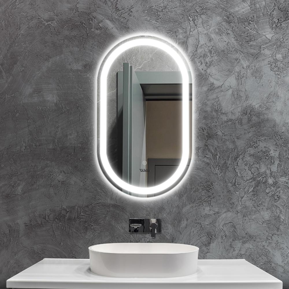 Oikiture Oval Bathroom LED Mirror 750 x 75cm Wall Mirror Makeup Vanity Mirror-Bathroom Mirrors-PEROZ Accessories