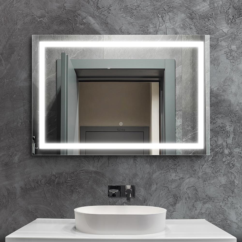 Oikiture 100 x 70cm Bathroom LED Mirror Wall Mounted-Bathroom Mirrors-PEROZ Accessories