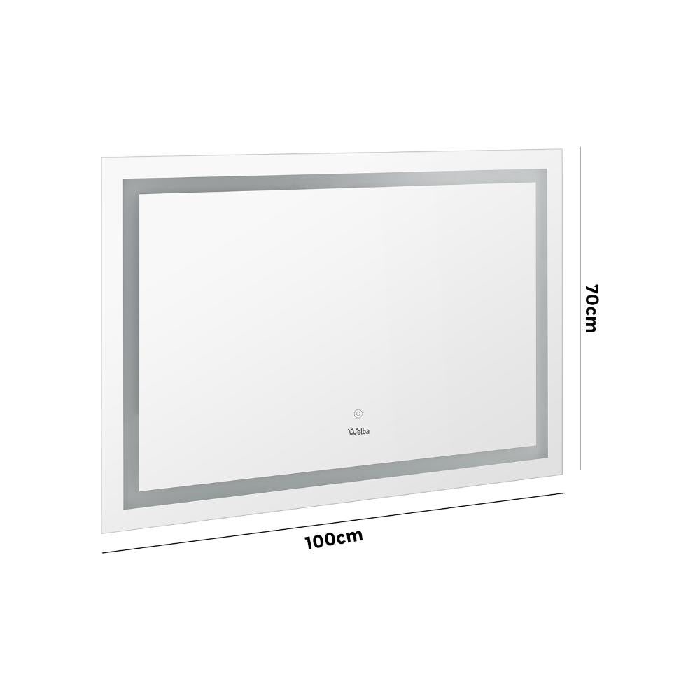 Oikiture 100 x 70cm Bathroom LED Mirror Wall Mounted-Bathroom Mirrors-PEROZ Accessories
