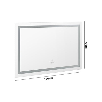 Oikiture 100 x 70cm Bathroom LED Mirror Wall Mounted-Bathroom Mirrors-PEROZ Accessories