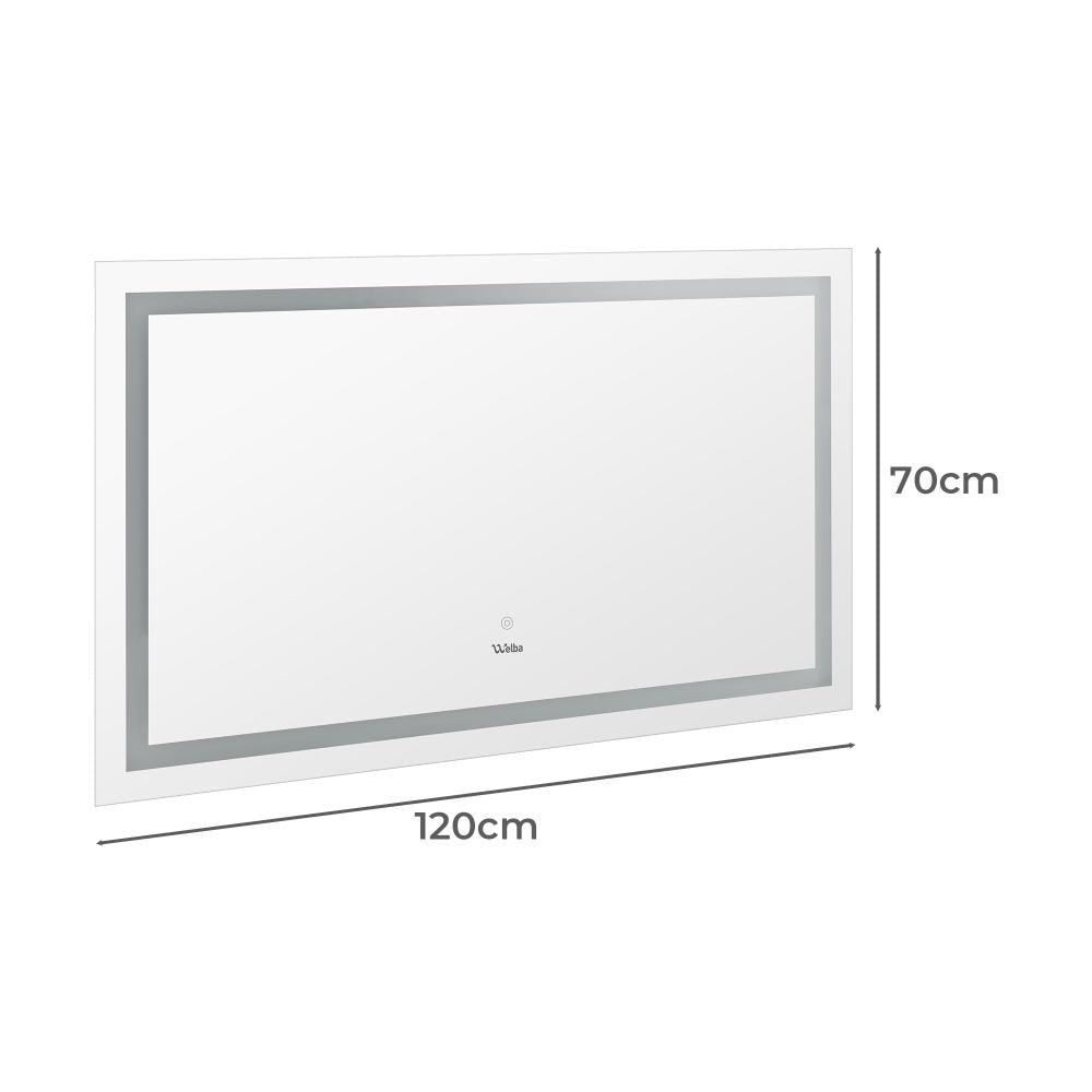 Oikiture 120 x 70cm Bathroom LED Mirror Vanity Mirror Wall Mounted Makeup Mirror-Bathroom Mirrors-PEROZ Accessories