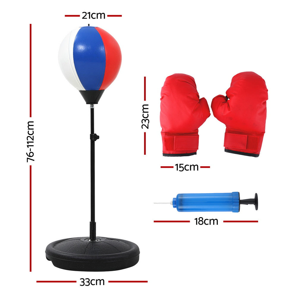 Everfit Kids Punching Bag Stand Set Adjustable 76-112cm with Gloves &amp; Pump-Sports &amp; Fitness &gt; Exercise, Gym &amp; Fitness &gt; Boxing &amp; Martial Arts-PEROZ Accessories