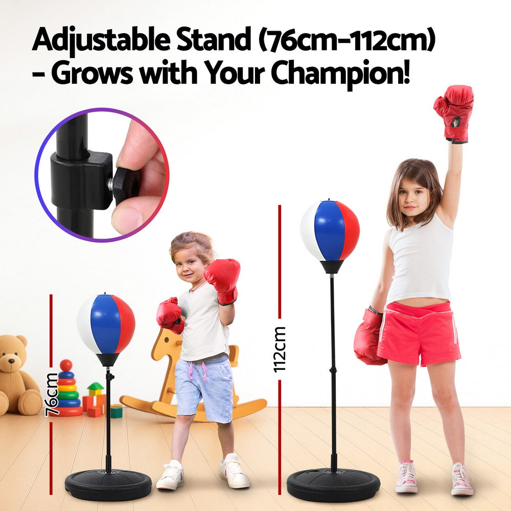 Everfit Kids Punching Bag Stand Set Adjustable 76-112cm with Gloves &amp; Pump-Sports &amp; Fitness &gt; Exercise, Gym &amp; Fitness &gt; Boxing &amp; Martial Arts-PEROZ Accessories