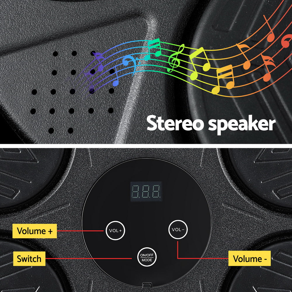 Everfit Music Boxing Machine Bluetooth Wall-Mounted Punch Target with LED Display &amp; Gloves
