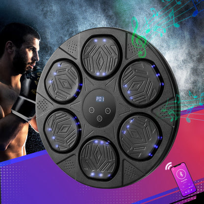 Everfit Music Boxing Machine Bluetooth Wall-Mounted Punch Target with LED Display &amp; Gloves