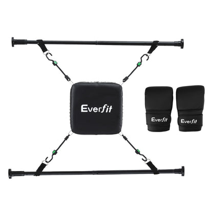 Everfit Doorway Punching Bag Adjustable Apartment Friendly with Boxing Gloves Black-Sports &amp; Fitness &gt; Exercise, Gym &amp; Fitness &gt; Boxing &amp; Martial Arts-PEROZ Accessories