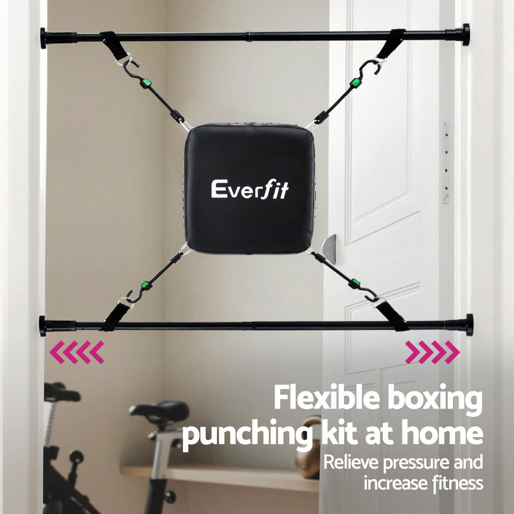 Everfit Doorway Punching Bag Adjustable Apartment Friendly with Boxing Gloves Black-Sports &amp; Fitness &gt; Exercise, Gym &amp; Fitness &gt; Boxing &amp; Martial Arts-PEROZ Accessories