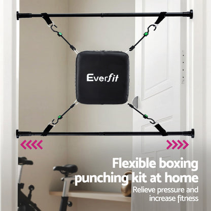Everfit Doorway Punching Bag Adjustable Apartment Friendly with Boxing Gloves Black-Sports &amp; Fitness &gt; Exercise, Gym &amp; Fitness &gt; Boxing &amp; Martial Arts-PEROZ Accessories