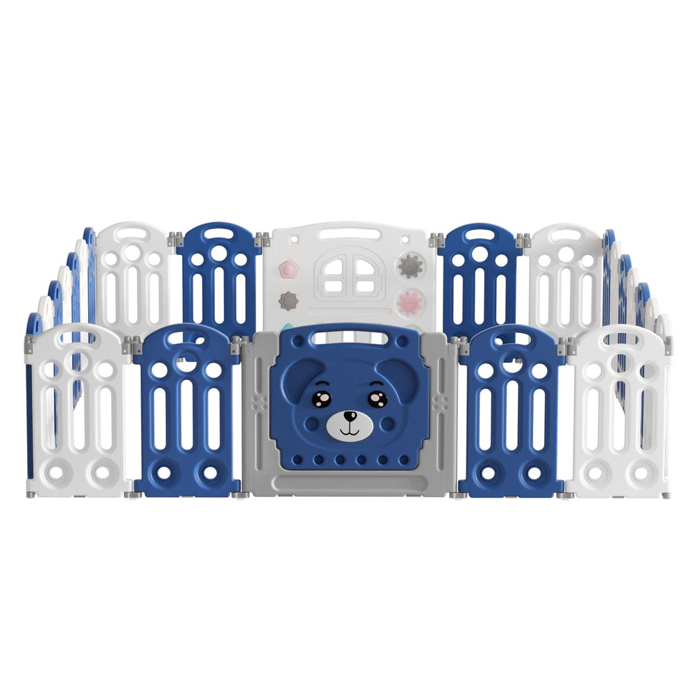 Keezi Kids Baby Playpen 24 Panels Safety Gate Toddler Fence Barrier Play Game-Baby &amp; Kids &gt; Gates &amp; Playpens &gt; Ball Pits &amp; Play Pens-PEROZ Accessories