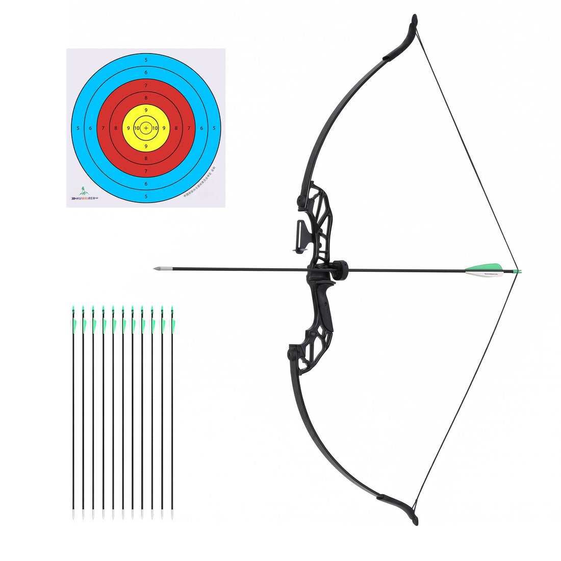 Everfit 55lbs Bow Arrow Set Recurve Takedown Archery Hunting for Beginner Green-Baby &amp; Kids > Baby &amp; Kid&