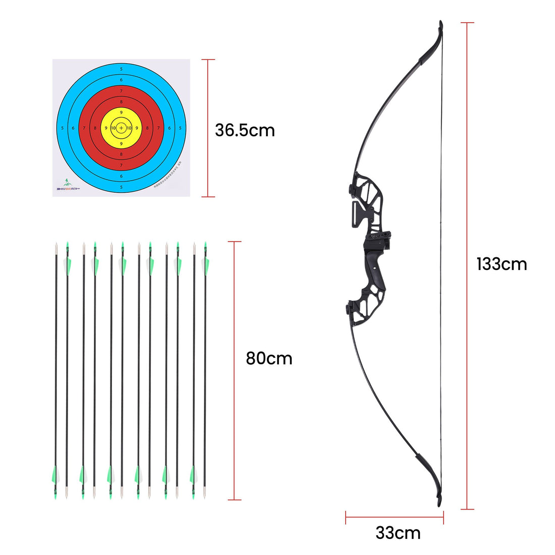 Everfit 55lbs Bow Arrow Set Recurve Takedown Archery Hunting for Beginner Green-Baby &amp; Kids > Baby &amp; Kid&