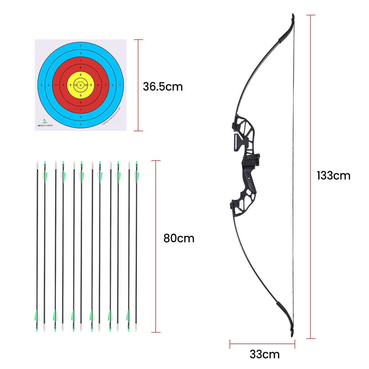 Everfit 55lbs Bow Arrow Set Recurve Takedown Archery Hunting for Beginner Green-Baby &amp; Kids > Baby &amp; Kid&