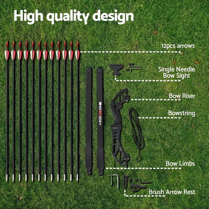 Everfit 55lbs Bow Arrow Set Recurve Takedown Archery Hunting for Beginner Red-Baby &amp; Kids > Baby &amp; Kid&