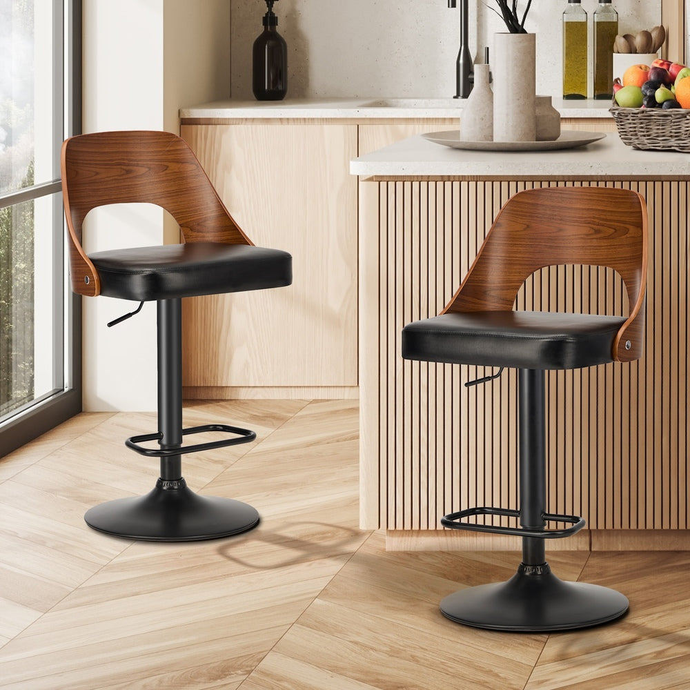 Oikiture 4X Bar Stool Gas Lift Kitchen Swivel Chair Leather LUKA-Bar Stool-PEROZ Accessories