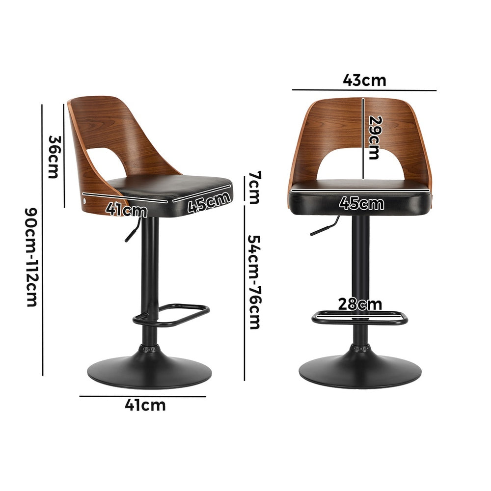 Oikiture 4X Bar Stool Gas Lift Kitchen Swivel Chair Leather LUKA-Bar Stool-PEROZ Accessories