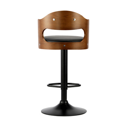 Oikiture 4x Bar Stools Swivel Gas Lift Metal Leather-Bar Stools-PEROZ Accessories