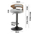Oikiture 4x Bar Stools with Gas Lift Swivel Grey-Bar Stools-PEROZ Accessories
