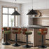 Oikiture 4x Bar Stools Gas Lift Swivel Chairs Wooden Boucle Green-Bar Stool-PEROZ Accessories