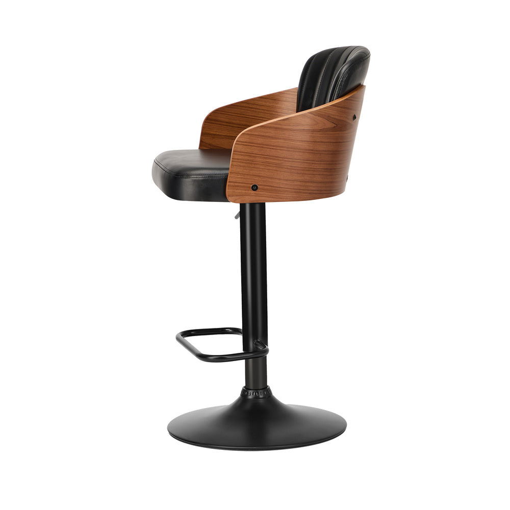 Oikiture Bar Stools Swivel Stool Gas Lift Chair Leather Set of 4-Bar Stool-PEROZ Accessories