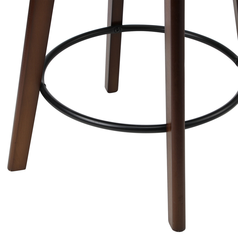 Oikiture 4x Bar Stools Swivel PU Leather Black-Bar Stool-PEROZ Accessories