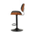 Oikiture 2x Bar Stool Kitchen Swivel Chair Wooden Leather Gas Lift Black-Bar Stool-PEROZ Accessories