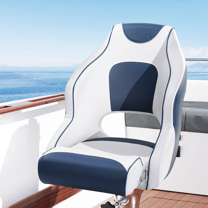 Seamanship Captain Bucket Boat Seats Flip Up Bolster Swivel 15cm Padding Blue-Outdoor &gt; Boating-PEROZ Accessories