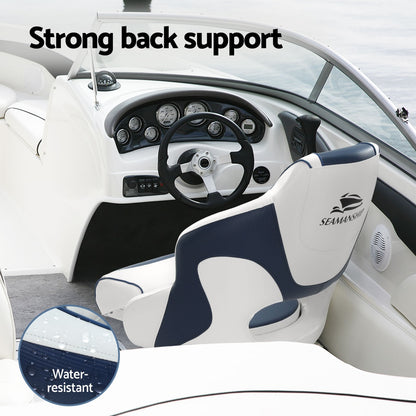 Seamanship Captain Bucket Boat Seats Flip Up Bolster Swivel 15cm Padding Blue-Outdoor &gt; Boating-PEROZ Accessories