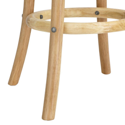 Oikiture Wooden Bar Stool 2pc Kitchen Vintage Barstool Rattan Dining Chair Wood-Bar Stools-PEROZ Accessories