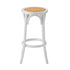Oikiture Set of 4 Bar Stools Vintage Rattan Seat White-Bar Stools-PEROZ Accessories