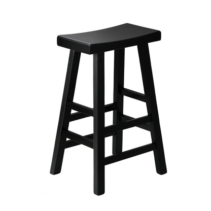 Oikiture Bar Stools Wooden Counter Chairs Black-Bar Stools-PEROZ Accessories