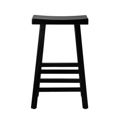Oikiture Bar Stools Wooden Counter Chairs Black-Bar Stools-PEROZ Accessories