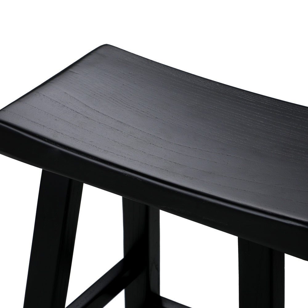 Oikiture Bar Stools Wooden Counter Chairs Black-Bar Stools-PEROZ Accessories