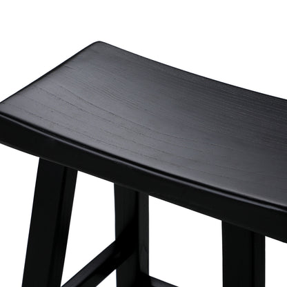 Oikiture Bar Stools Wooden Counter Chairs Black-Bar Stools-PEROZ Accessories