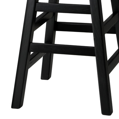 Oikiture Bar Stools Wooden Counter Chairs Black-Bar Stools-PEROZ Accessories