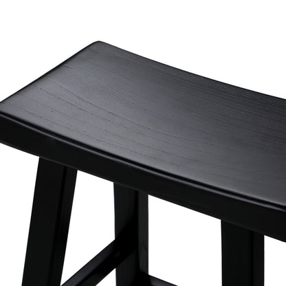 Oikiture 4X Bar Stools Wooden Counter Chairs Black-Bar Stools-PEROZ Accessories