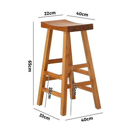 Oikiture Bar Stool Wooden Counter Chairs Natural-Bar Stools-PEROZ Accessories