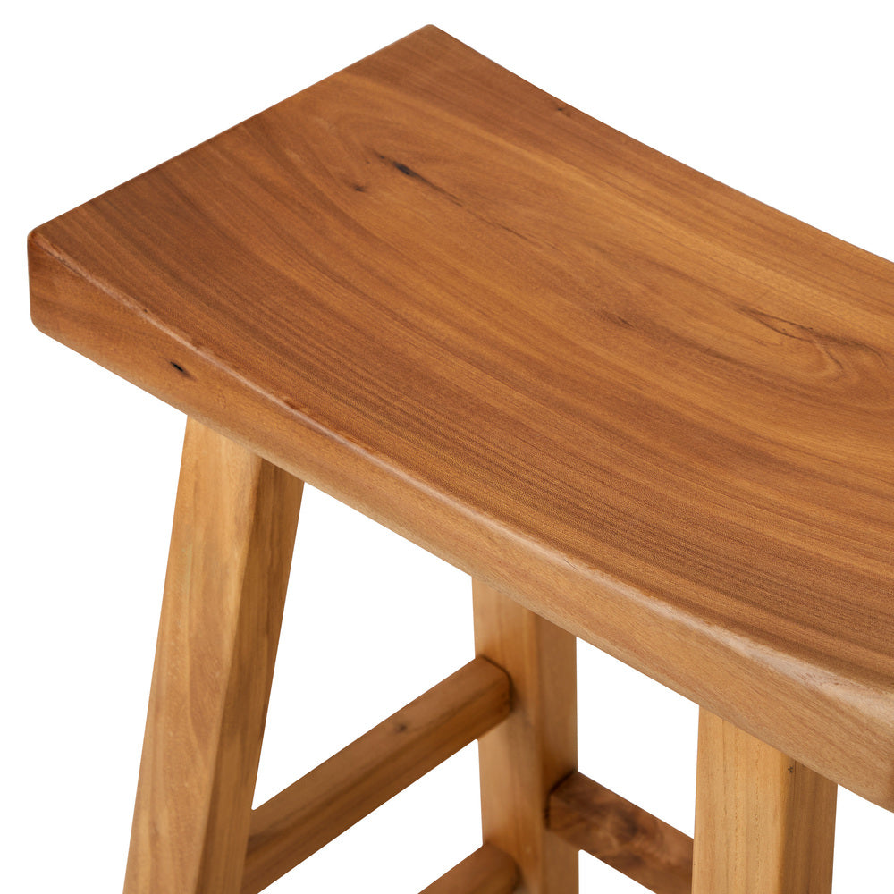 Oikiture Bar Stool Wooden Counter Chairs Natural-Bar Stools-PEROZ Accessories
