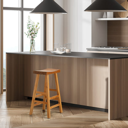 Oikiture Bar Stool Wooden Counter Chairs Natural-Bar Stools-PEROZ Accessories