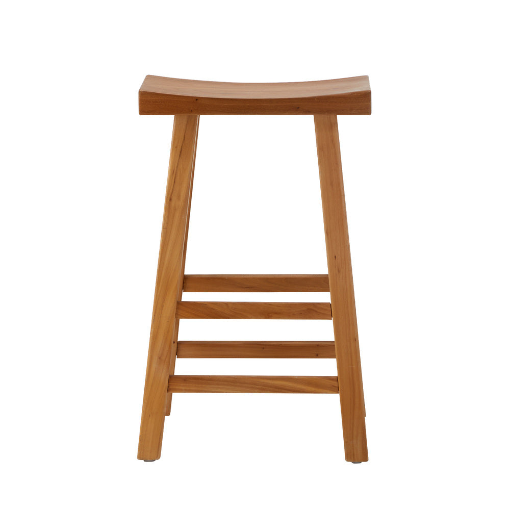 Oikiture Set of 4 Bar Stools Wooden Counter Chairs Natural-Bar Stools-PEROZ Accessories