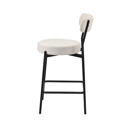 Oikiture 4x Bar Stools Polyester Linen Fabric Beige-Bar Stool-PEROZ Accessories