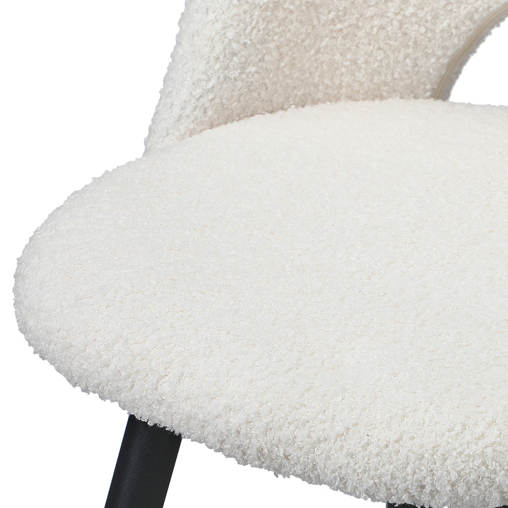 Oikiture 4x Bar Stools Kitchen Counter Stool Boucle White HORN-Bar Stool-PEROZ Accessories