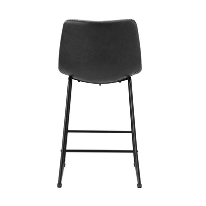 Oikiture 2x Bar Stools Steel Stool Modern Grey-Bar Stool-PEROZ Accessories