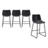 Oikiture 4x Bar Stools Kitchen Stool Metal Leather Grey-Bar Stool-PEROZ Accessories