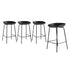 Oikiture Set of 4 Kitchen Bar Stools Metal Black-Bar Stools-PEROZ Accessories