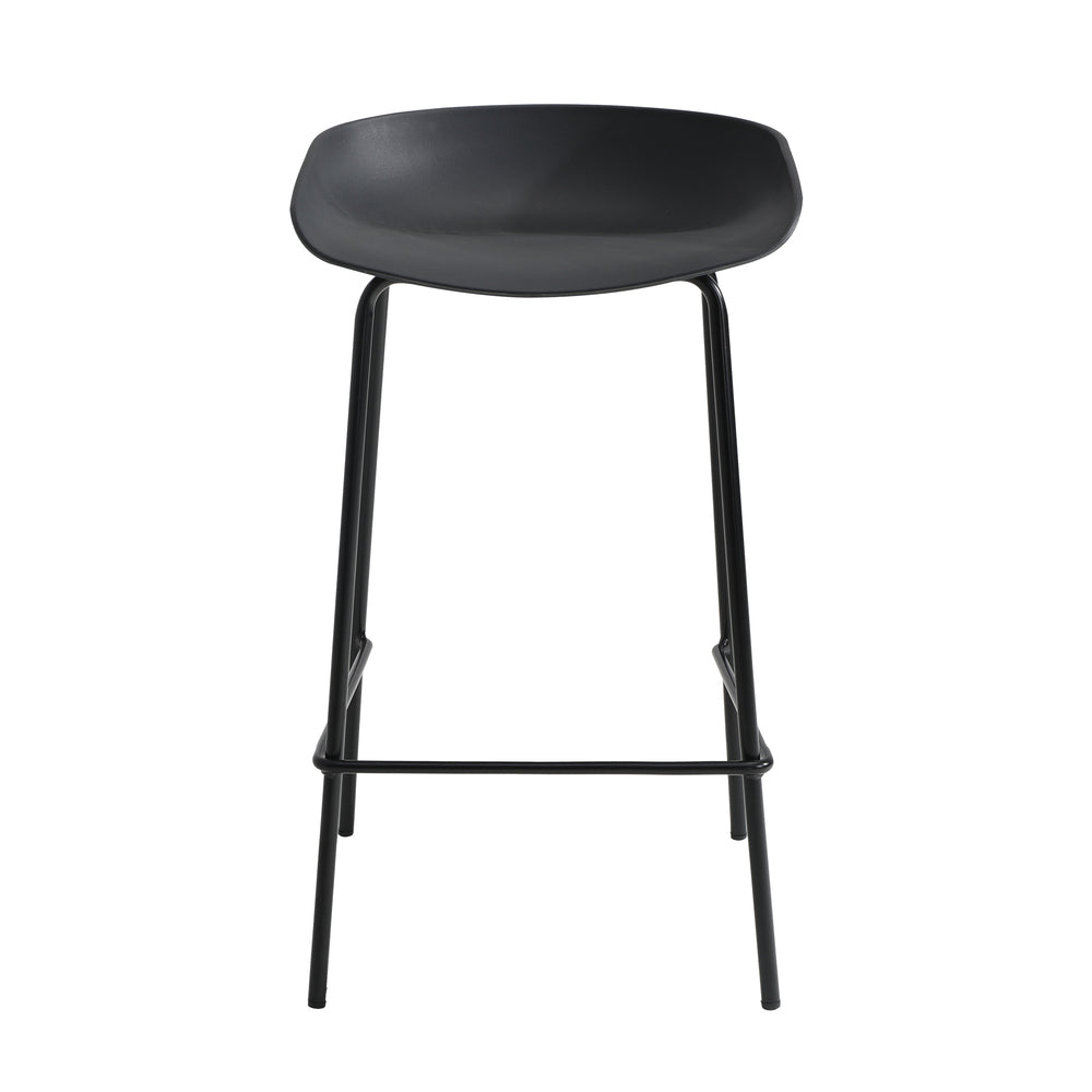 Oikiture Set of 4 Kitchen Bar Stools Metal Black-Bar Stools-PEROZ Accessories