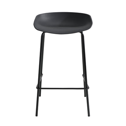 Oikiture Set of 4 Kitchen Bar Stools Metal Black-Bar Stools-PEROZ Accessories